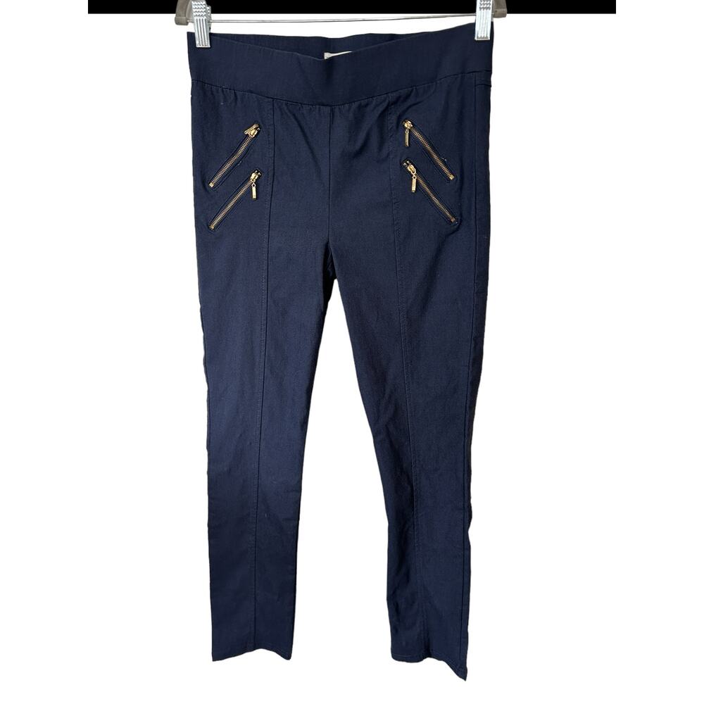 CI Sono Dress‎ Pants Jeggings Womens Large Blue Skinny Stretch Zipper Detail